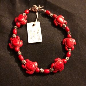 New red  turtle bracelet